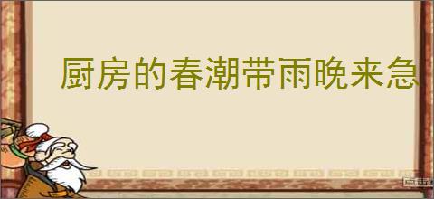 厨房的春潮带雨晚来急