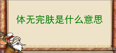 体无完肤是什么意思