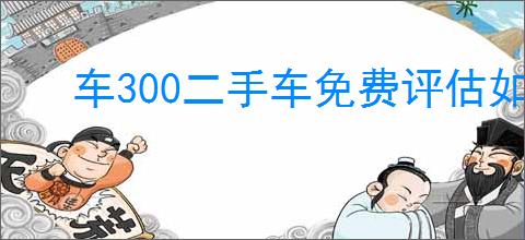车300二手车免费评估如何使用