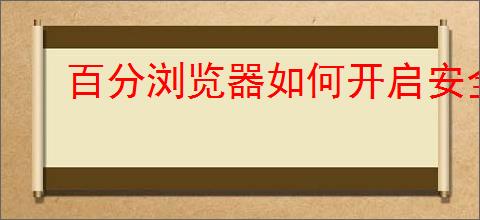 百分浏览器如何开启安全检查