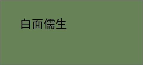 白面儒生