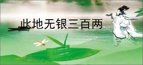 此地无银三百两