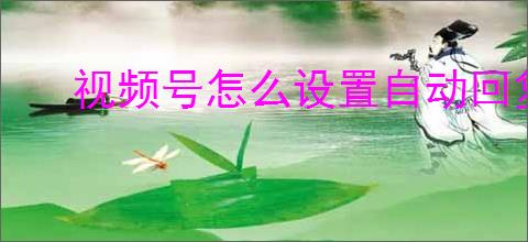 视频号怎么设置自动回复