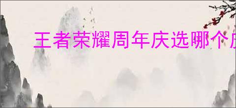 王者荣耀周年庆选哪个皮肤