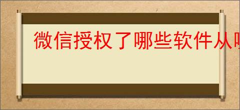 微信授权了哪些软件从哪里看