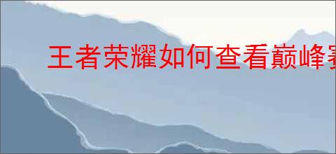 王者荣耀如何查看巅峰赛排名