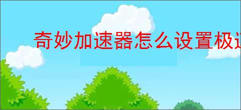 奇妙加速器怎么设置极速传输方式