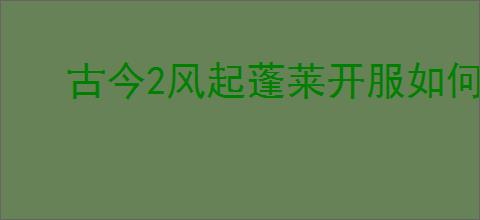 古今2风起蓬莱开服如何购买各类养成资源