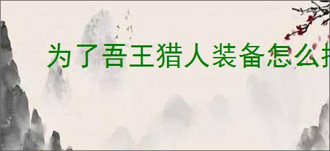 为了吾王猎人装备怎么推荐