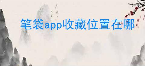 笔袋app收藏位置在哪