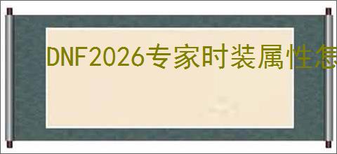 DNF2026专家时装属性怎么选