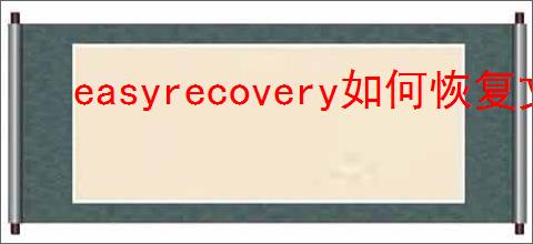 easyrecovery如何恢复文件