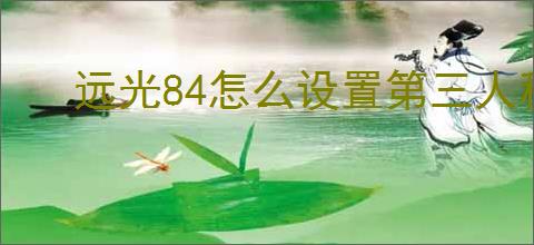 远光84怎么设置第三人称