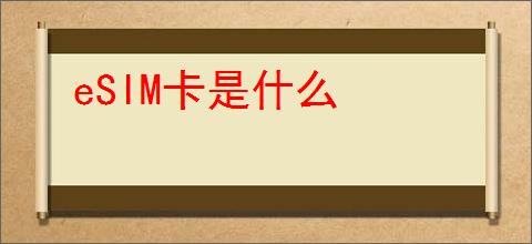 eSIM卡是什么