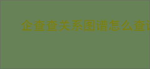 企查查关系图谱怎么查询
