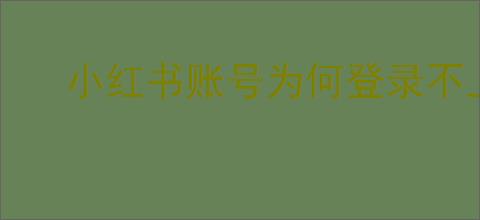 小红书账号为何登录不上